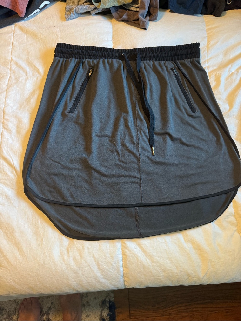 Converse Women's Dark Gray High-Low Active Skirt with Drawstring